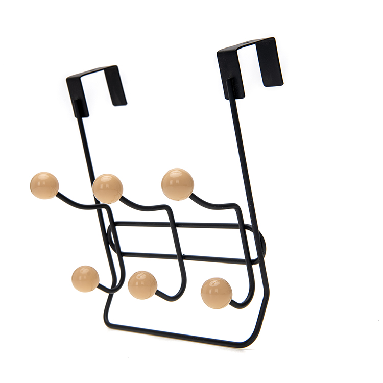 Door hook Size:24*21 cm Material: Metal + Wood 6 Hooks