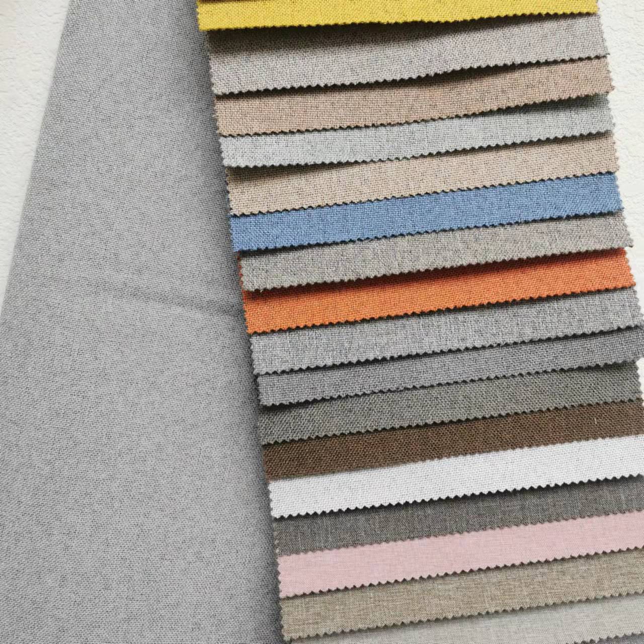 CC-9022 Wholesale Hot sale Linen Look Double Layer Coated Blackout Curtains Fabric For Living Room