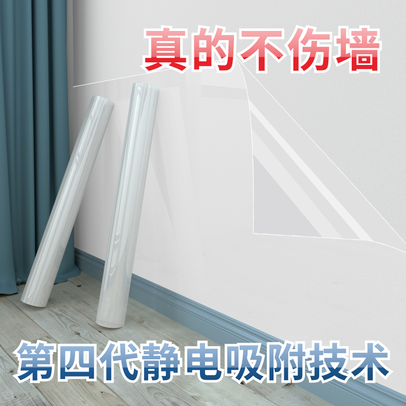 transparent static self adhesive film for wall protection