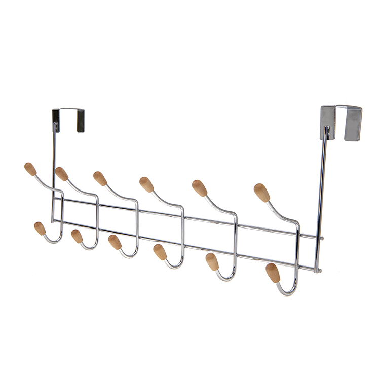 Door hook Material: Metal + Wood 12Hooks