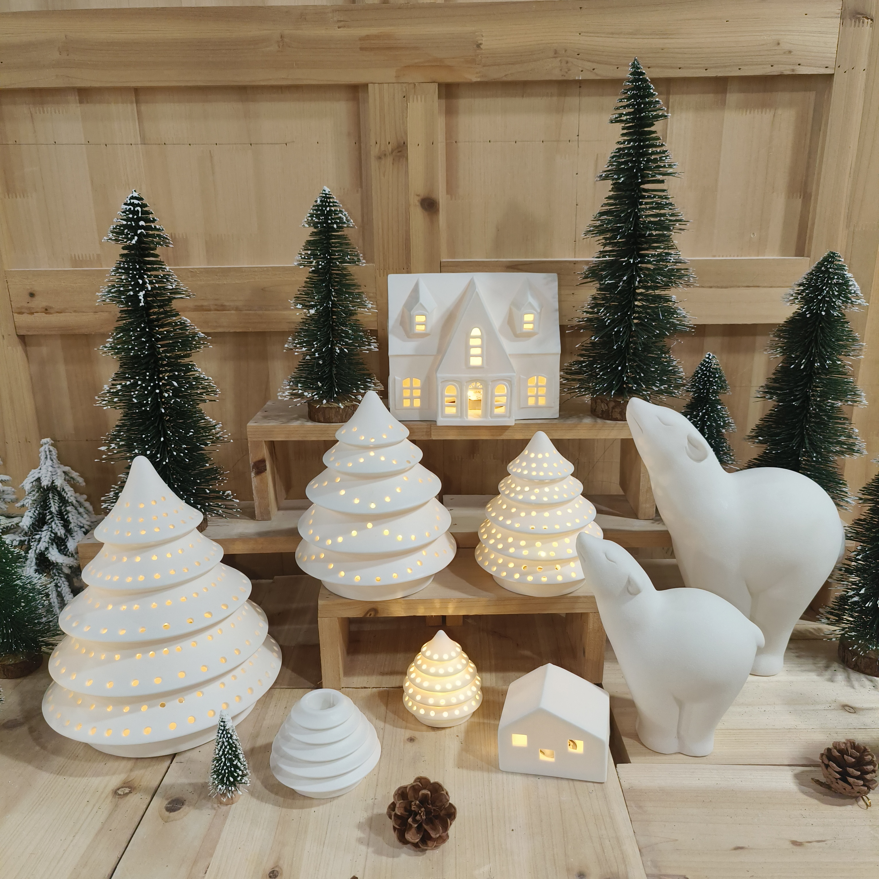 Ceramic decoration, ceramic christmas item,vase, candle holder