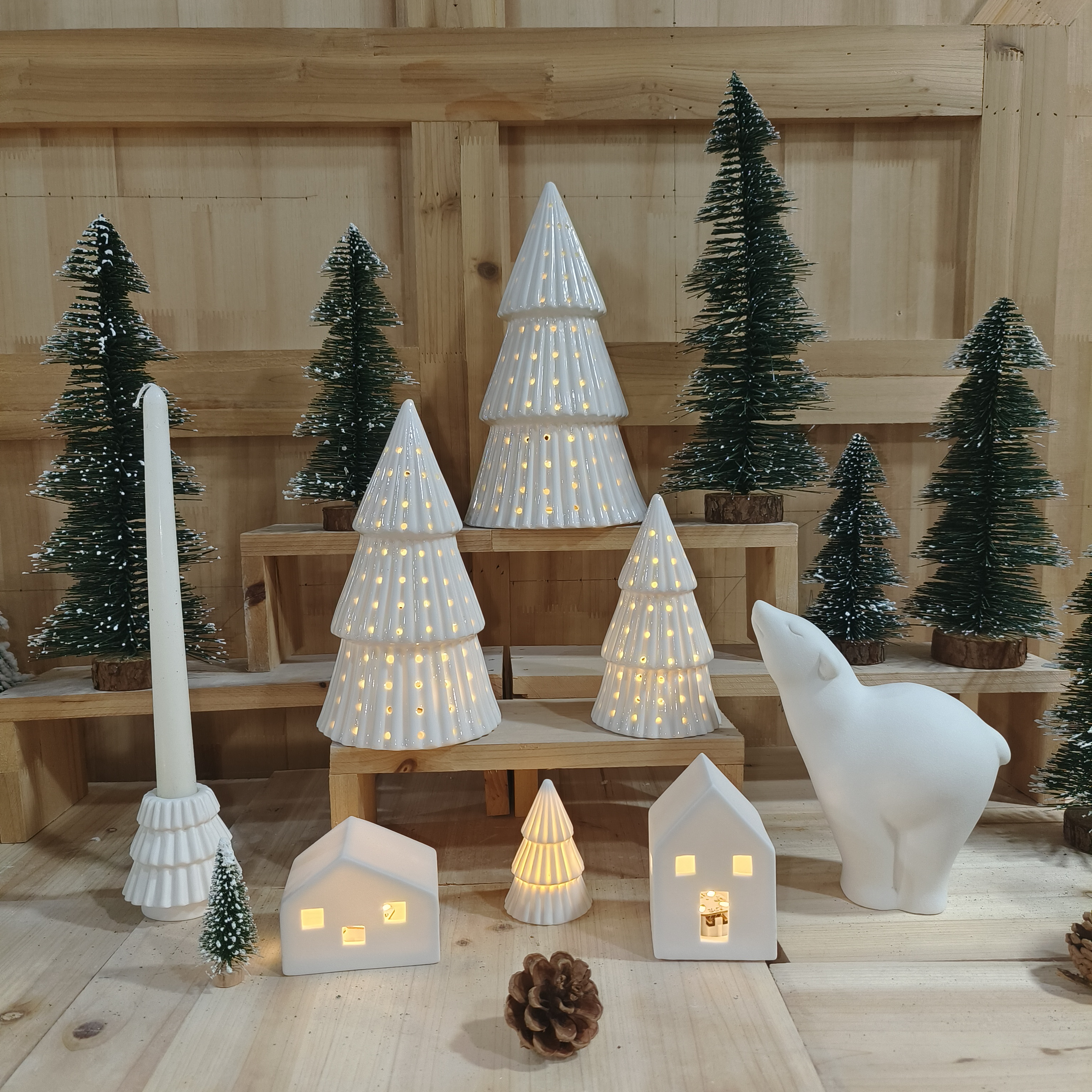 Ceramic decoration, ceramic christmas item,vase, candle holder