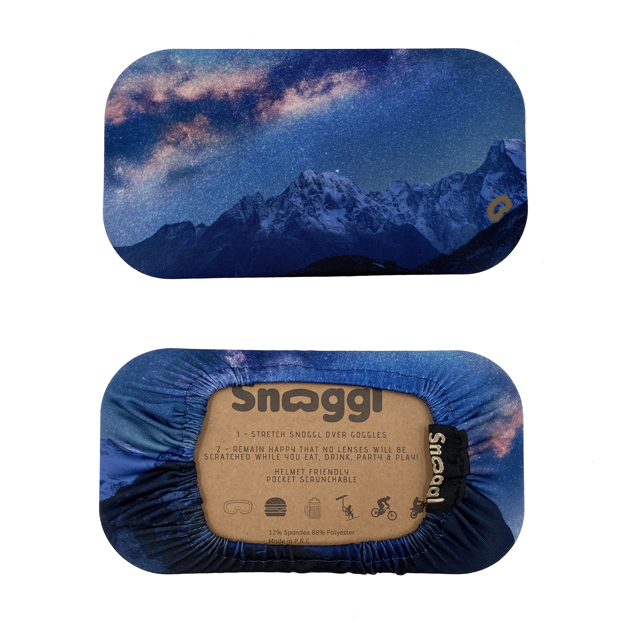 Ski Goggle Cover with 90% polyester 10% spandex elastic fabric