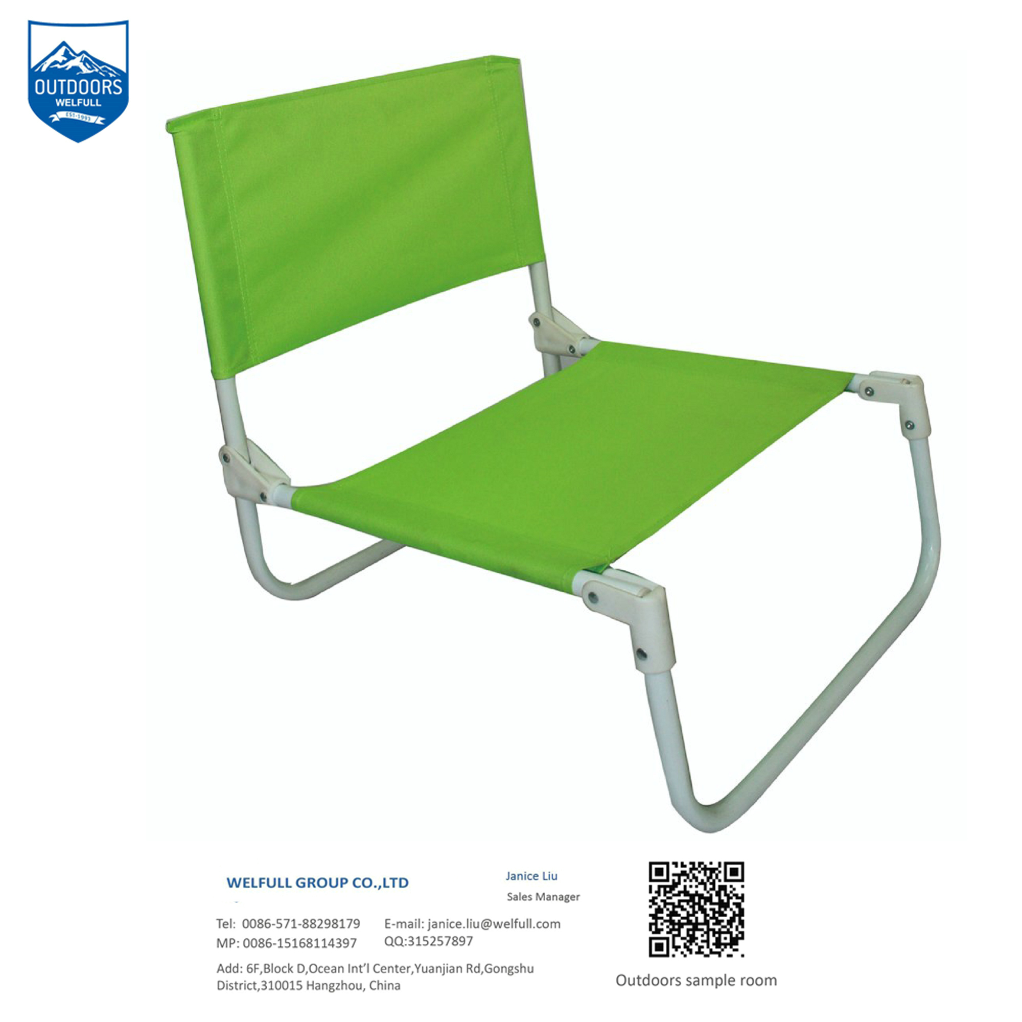 L Shaped LIght Weight 1-Position Outdoor Beach Folding Sand Chair Low Profile Beach Chairs