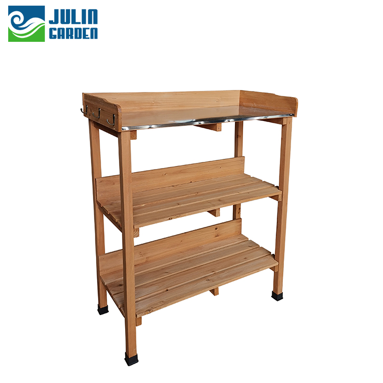 Potting table with 6 hooks