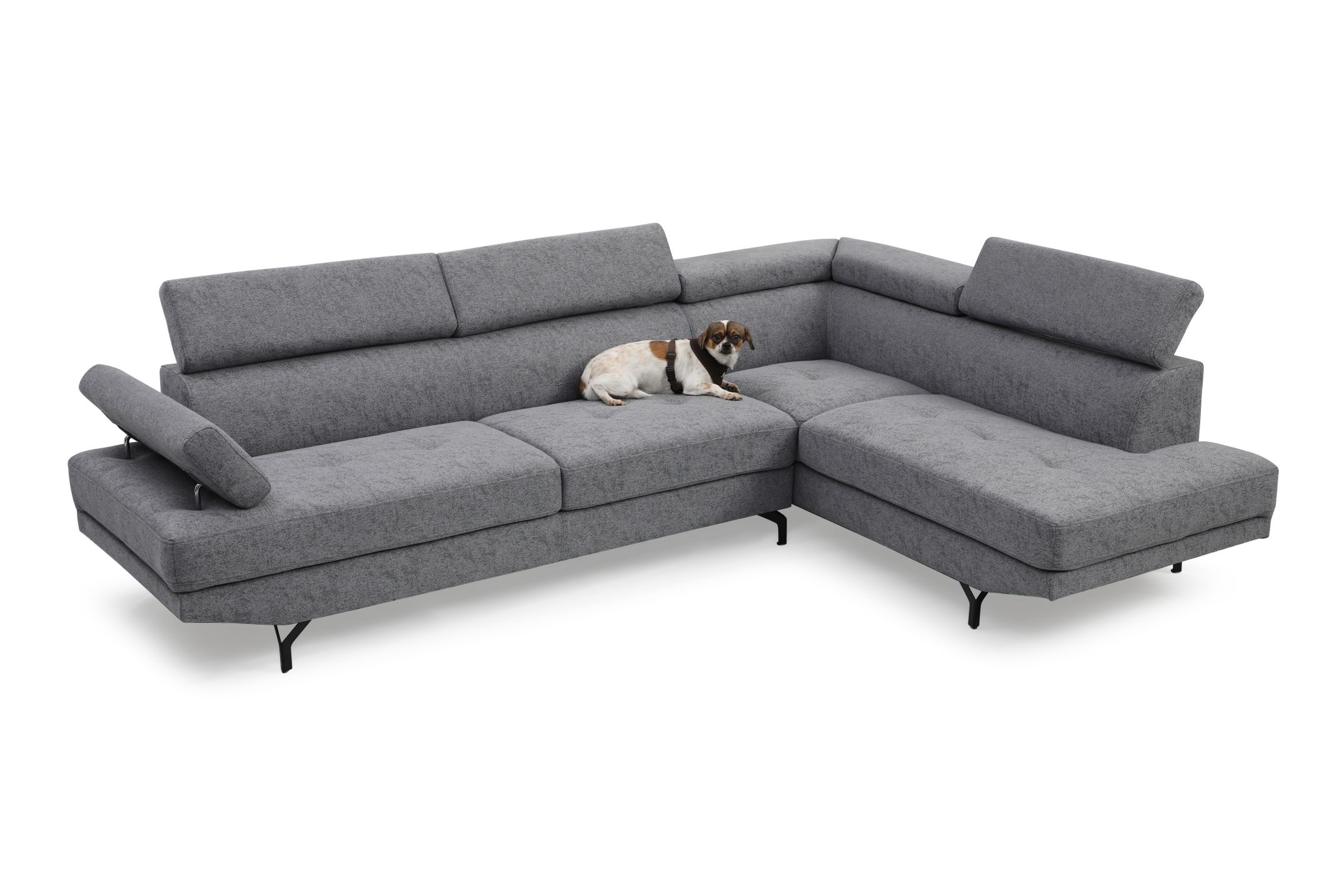Sctional sofa with adjustable headrest