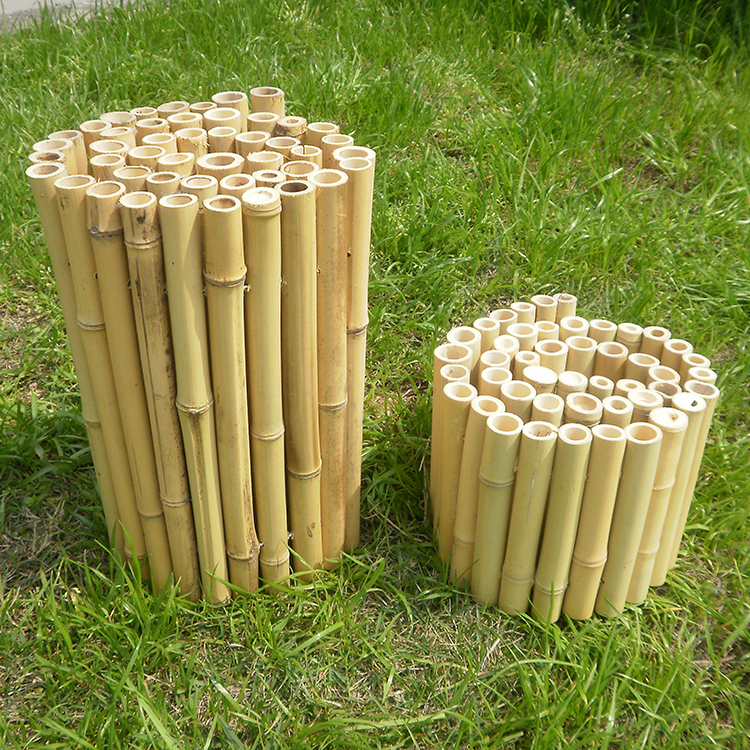 Natural beige bamboo roll fence