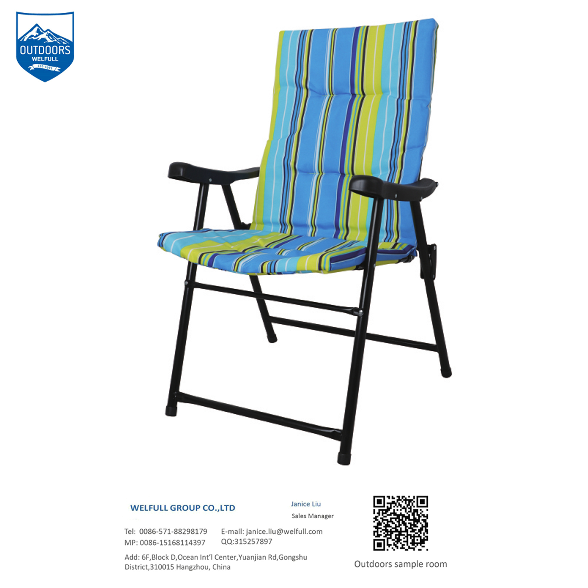 Outdoor Padded Portable Folding Camp Chair Lightweight Camping Chairs With armrest