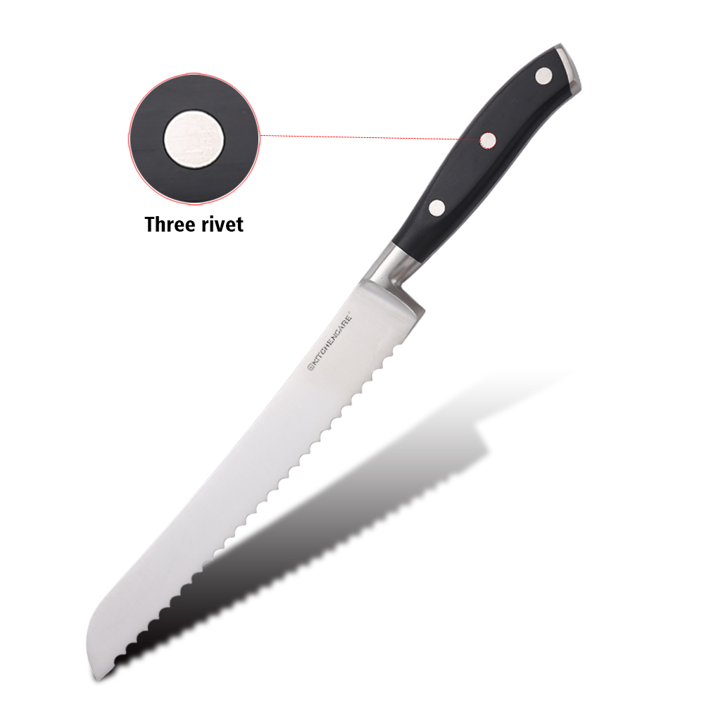 Hip-home bread knife stainless steel kitchen serrated knife with ergonomics handle