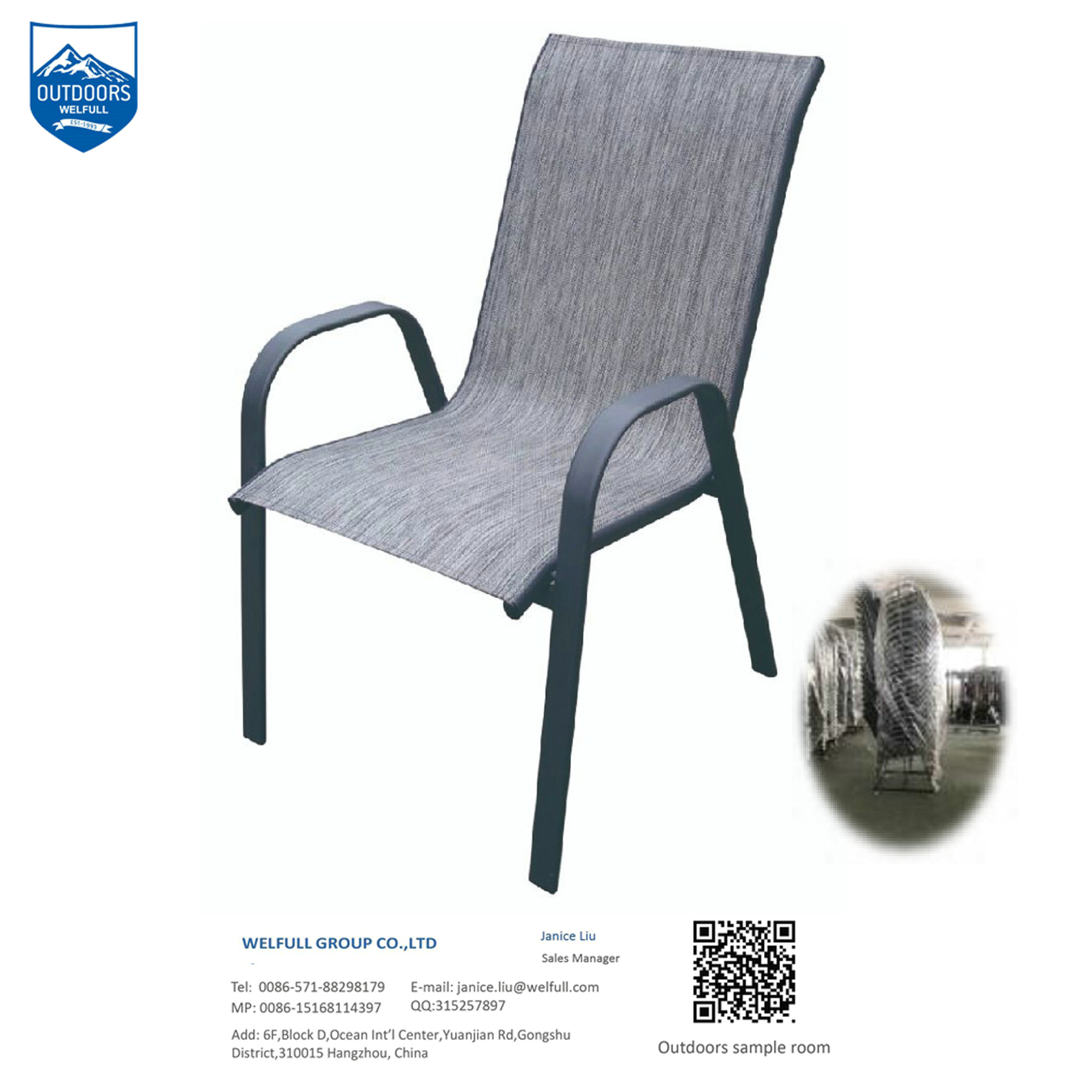 Hot Sale Light Weight Steel Material Outdoor Patio Dining Furniture Stack Garden Chair
