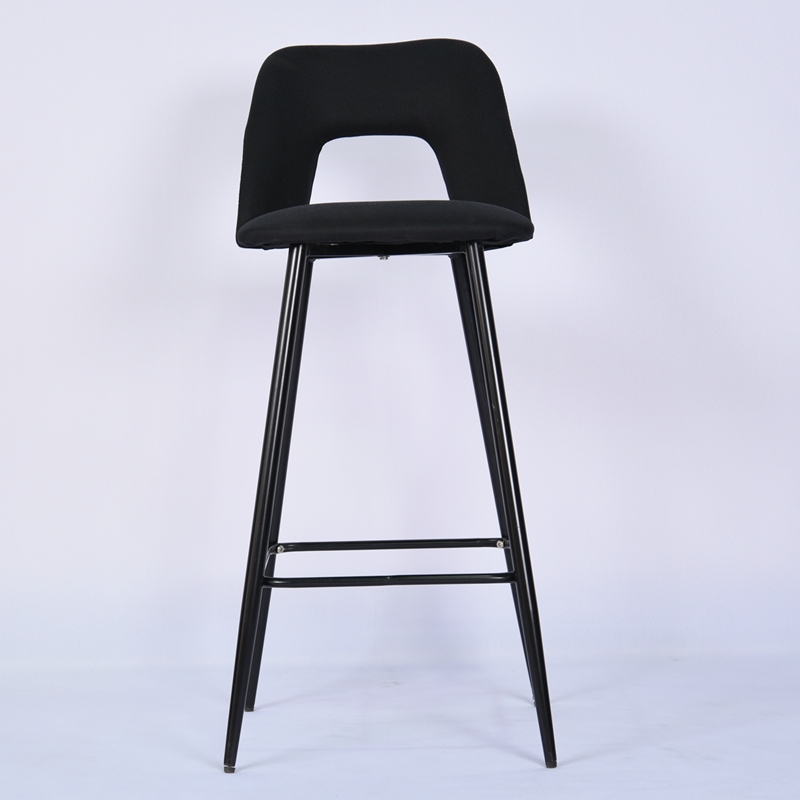 Modern Metal Frame Linen Bar Stool Restaurant Hotel dining Chairs