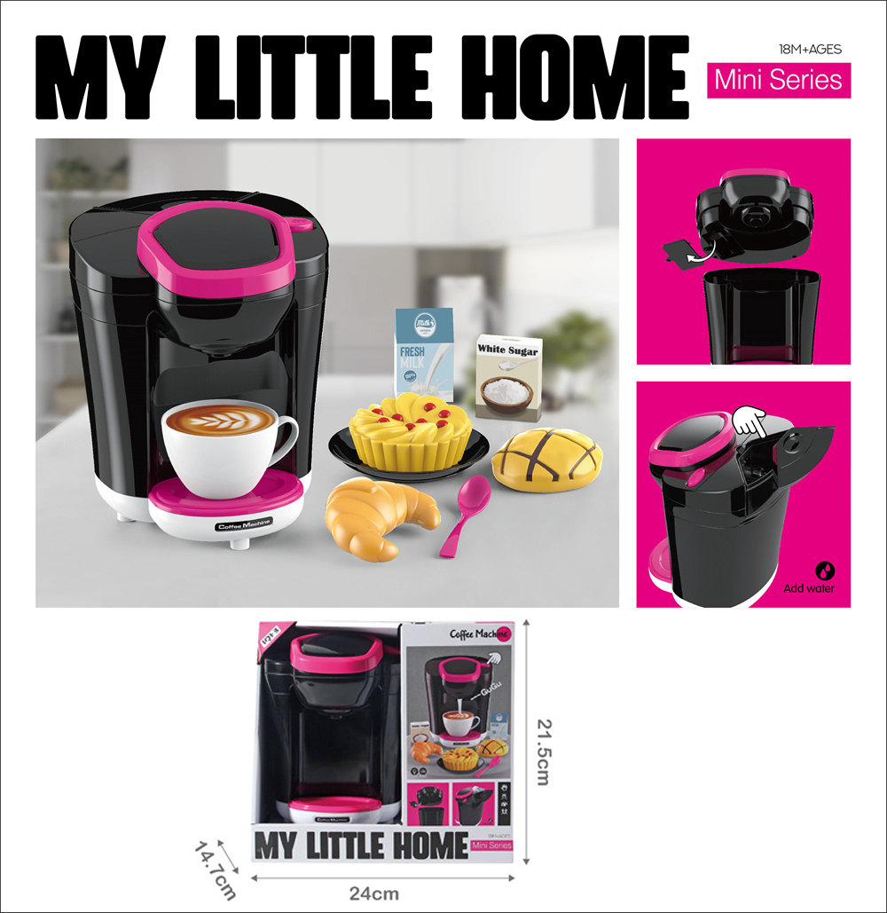 Coffee machine set for house, light and sound, water, 2AA- not included