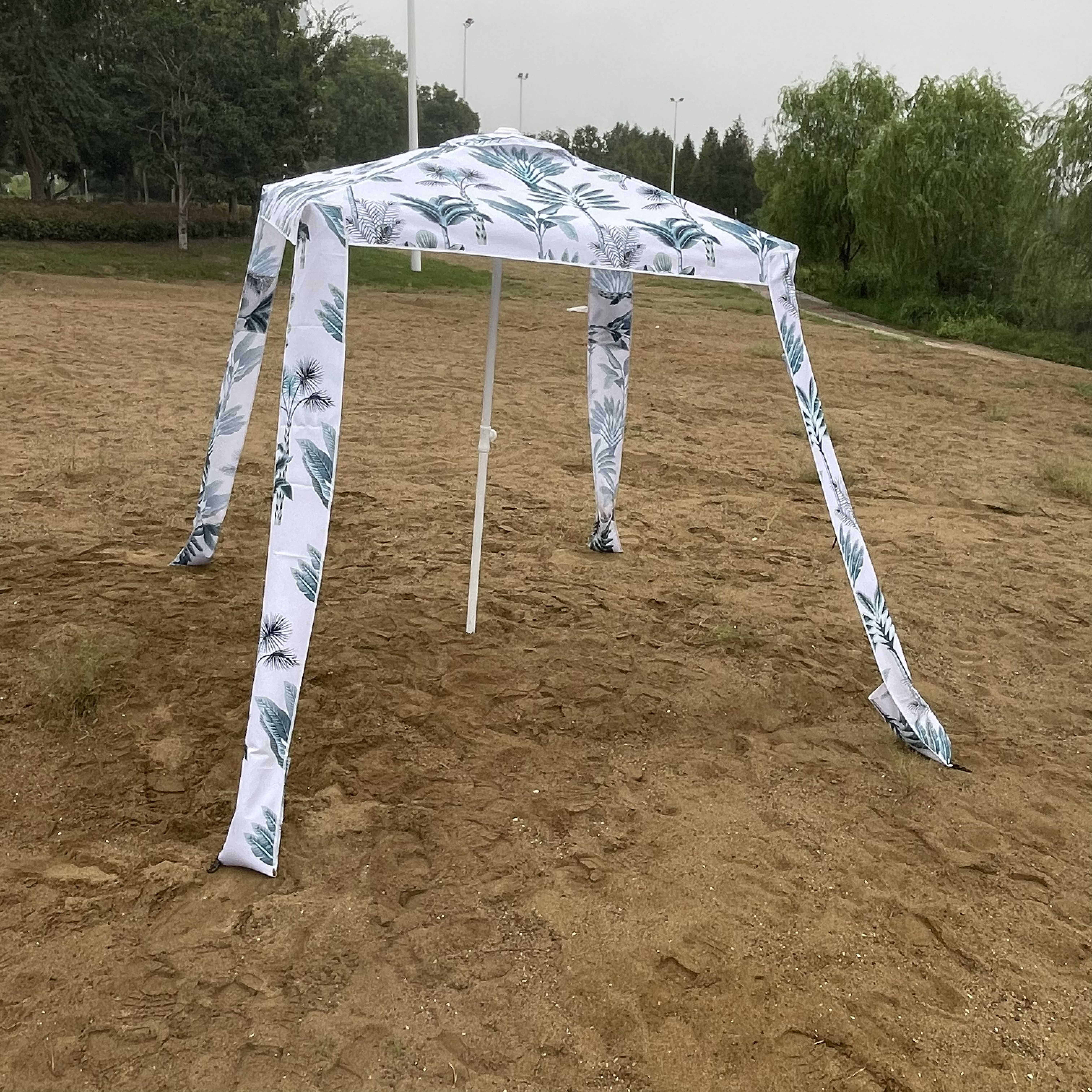Printing Portable Square Windproof Pop Up Beach Shade Umbrella Cabana Tents