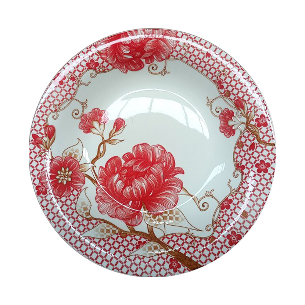 White porcelain printed dinner plate