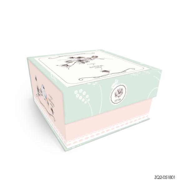 Flower and Bird Series Square Gift Box with Flip Cover