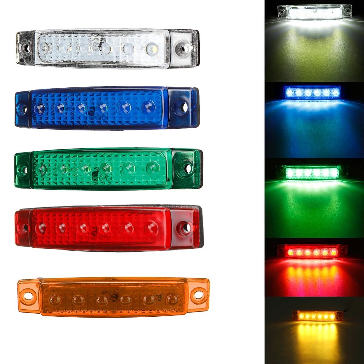 YN G54081 3W 12V 6 LED side marker lamp, tail lamp, brake lamp , turn signal lamp, for truck trailer