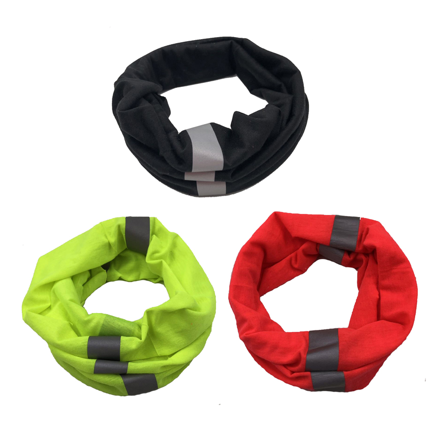 Hi Vis Neon yellow Reflective Band Gear Face Shield headwear tube scarf Multifunctional Bandana