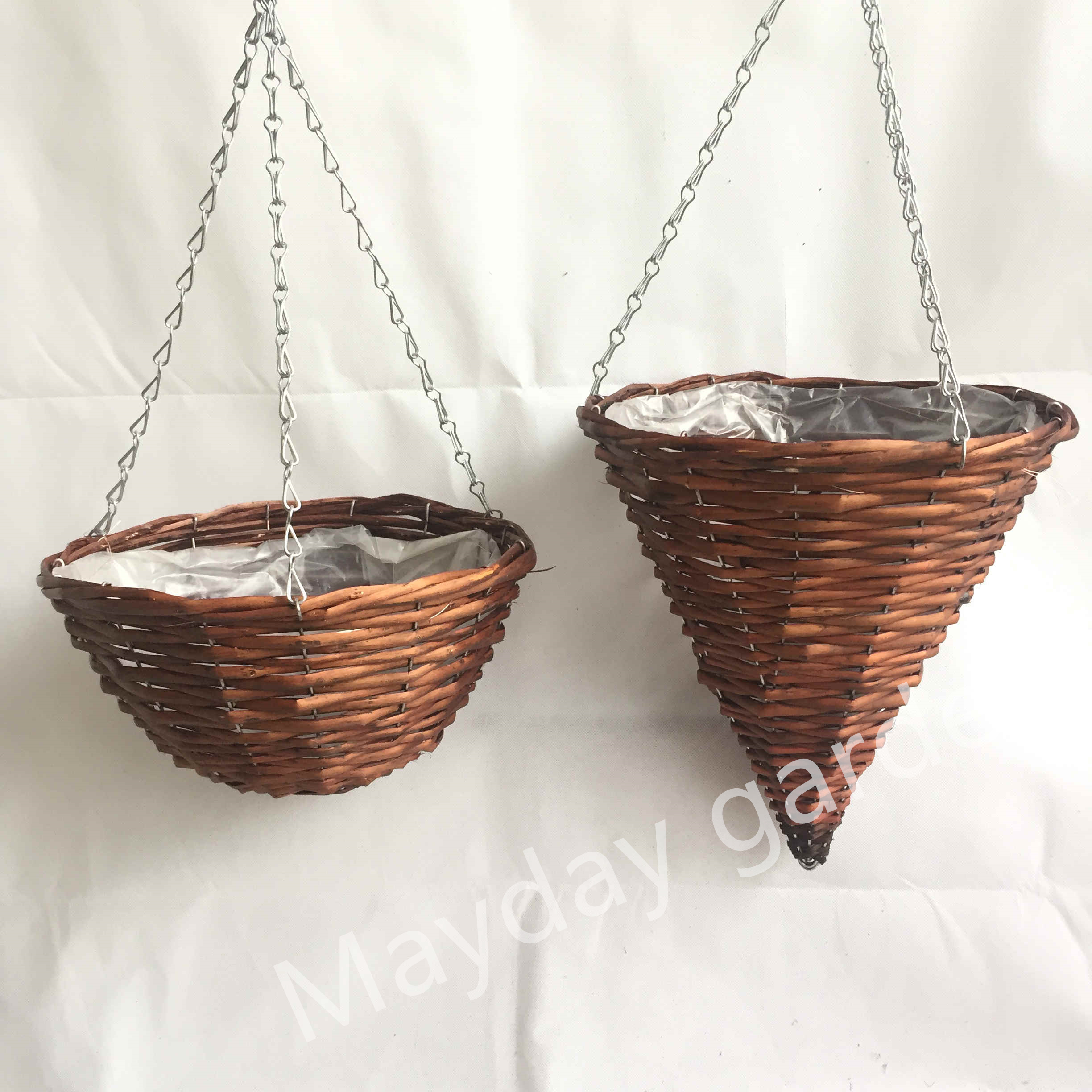 12In Willow mixed grass rope hanging basket PE rattan Natural RattanPlanter for Garden Indoor Decor
