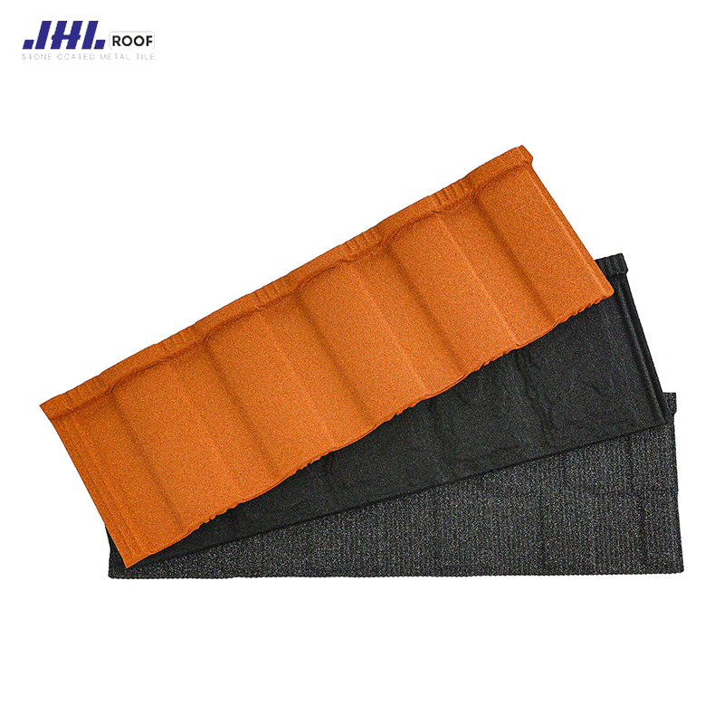 Roman stone coated metal roof tiles