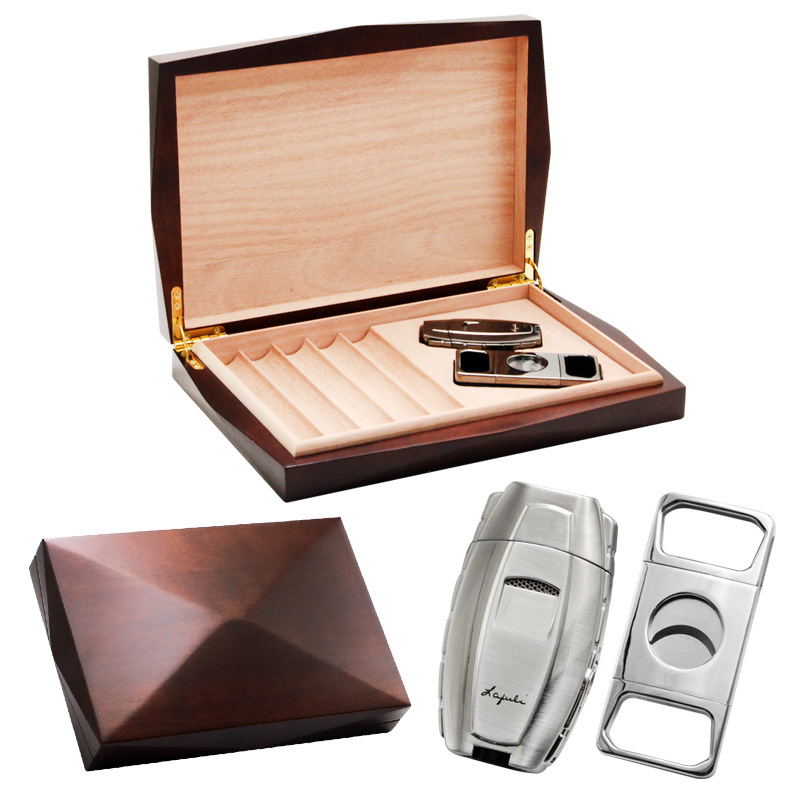 Cedar wood 10 cigar box portable card slot tray type Monte gift box moisturizing box set