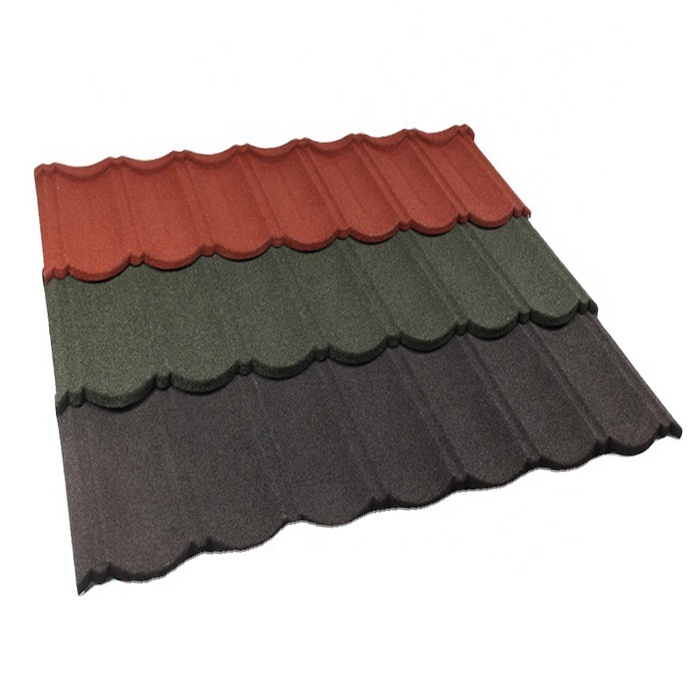 High quality popular sell color stone coated steel metal shingle roofing tiles