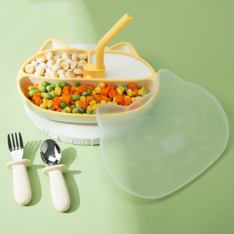 baby silicone cartoon plate
