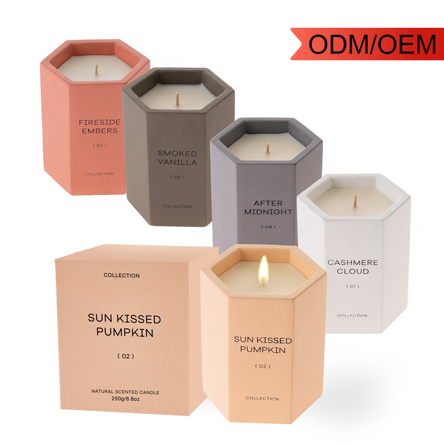 M&Sense factory customized oem odm cement jar soy wax scented candle