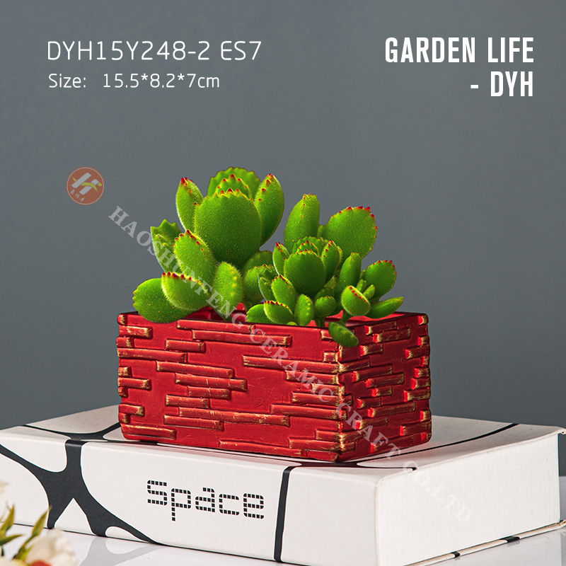2022 new simple Christmas rectangular brush gold flower pot