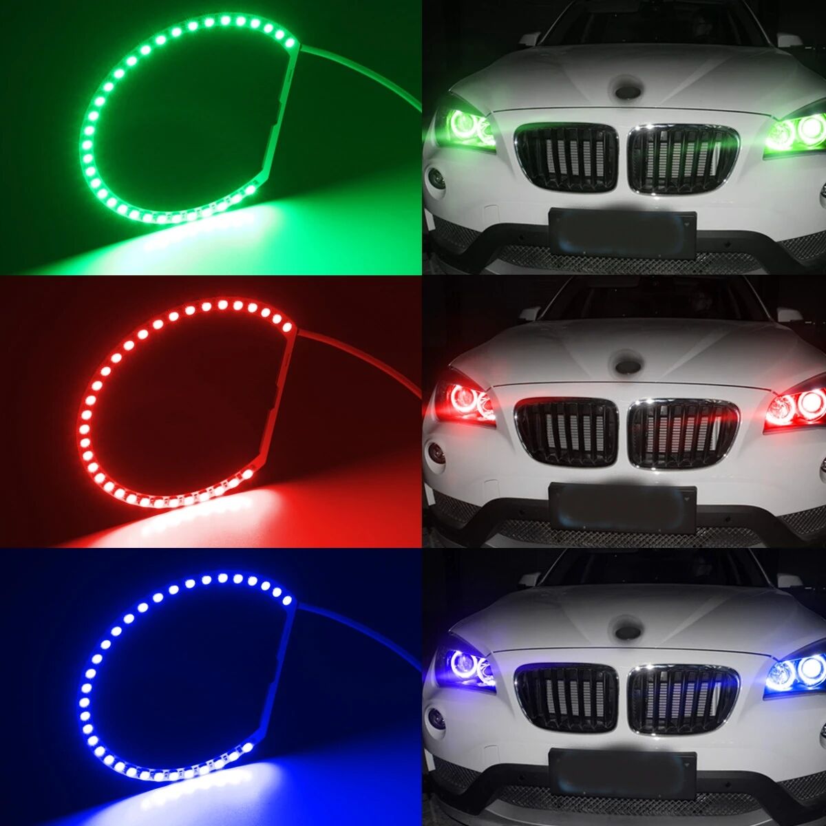 YN - HXBM 12V 132LED Angel Eye RGB Halo Ring Light with Remote Control for BMW E36 E38 E39 E46 M3