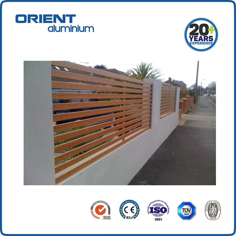 Orient Cheap price modern horizontal aluminium slat fence set outdoor home front yard garden metal