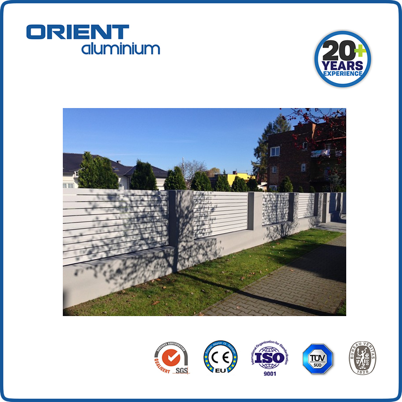 Powder coated used black horizontal privacy aluminum slat fence vertical fence panels post