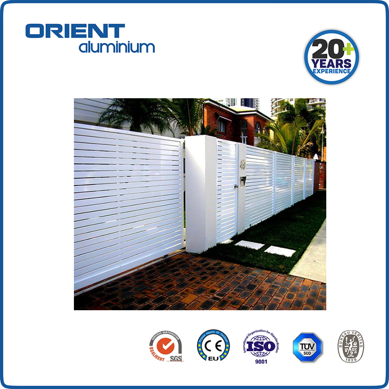 Easy To Install Modular Privacy White Aluminum Slat Fence Panels Laser Cut Privacy Fencing Panel