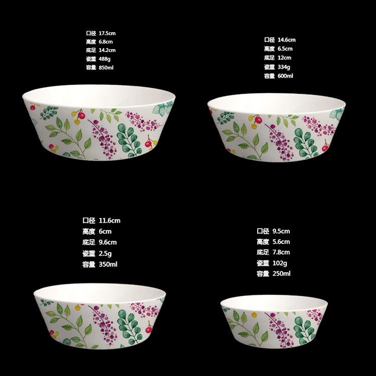 4/4.5/6/7 inch V-bowl creative ceramic dinner bowl household soup bowl noodles bowl tableware