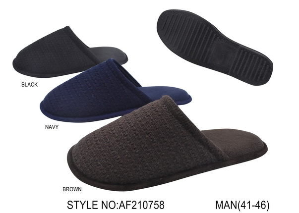 Mens Knit upper indoor home slipper mule TPR bounded sole
