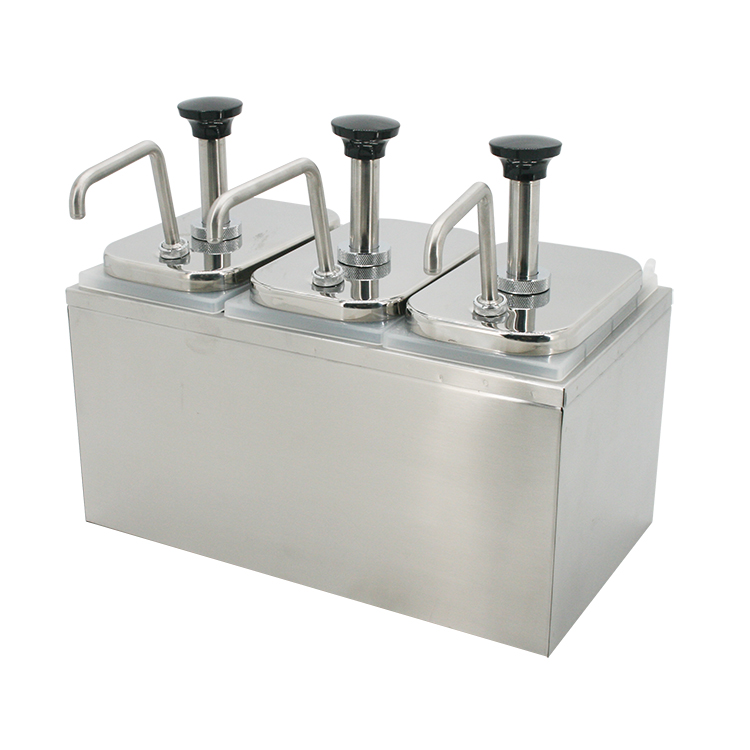 S/S Sauce Pump With Plastic Holder