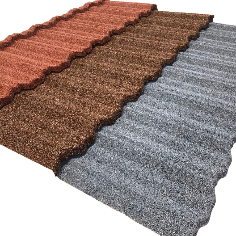 Chinese factory black 1340*420mm Stone Coated Metal Corrugated Roof Tile roofing sheet