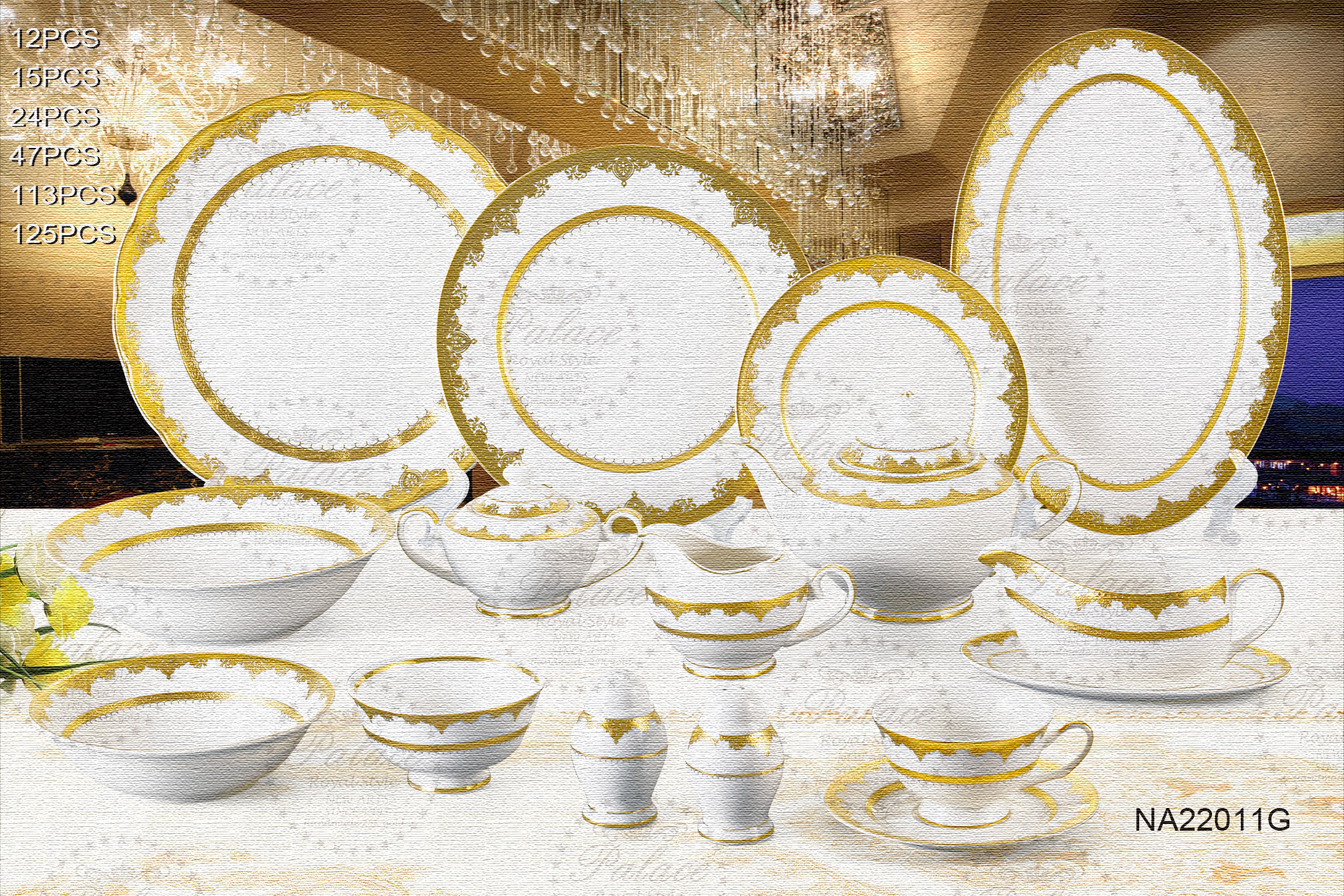 Tea Set-24pcs Brunch Set Dinner Set Plate Cup Bowl