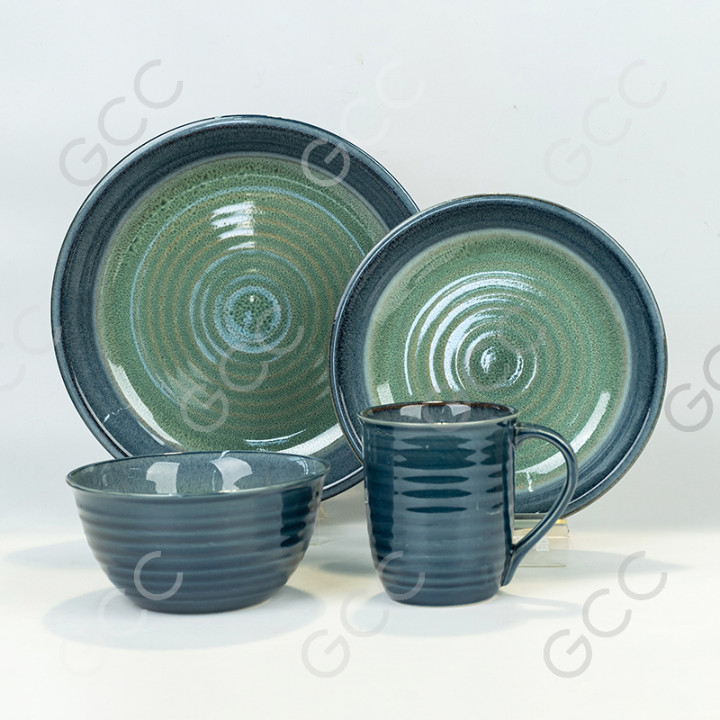 Reactive Glaze 16pcs Set,Place Setting