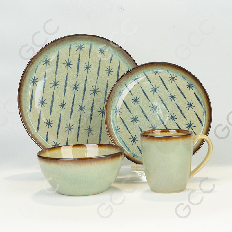 Reactive Glaze 16pcs Set,Place Setting