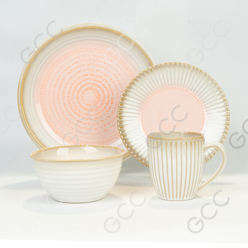 Reactive Glaze 16pcs Set,Place Setting
