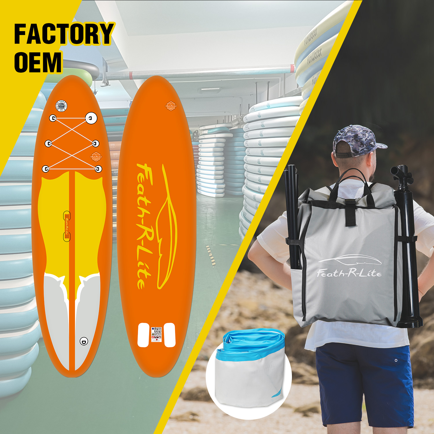 2022 New product OEM factory compact board inflatable paddle board sup board surf board water sports