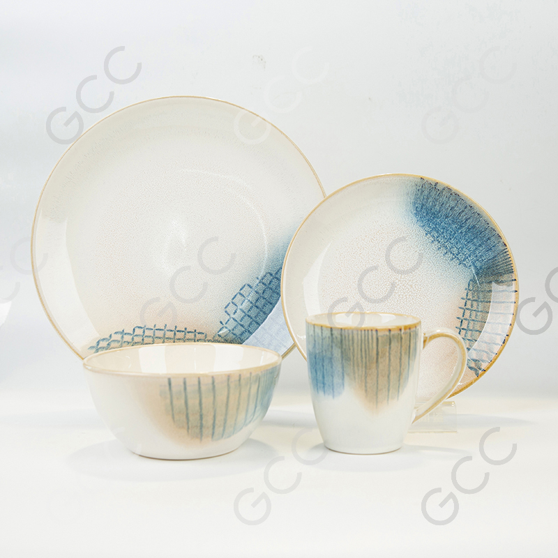 Reactive Glaze 16pcs Set,Place Setting