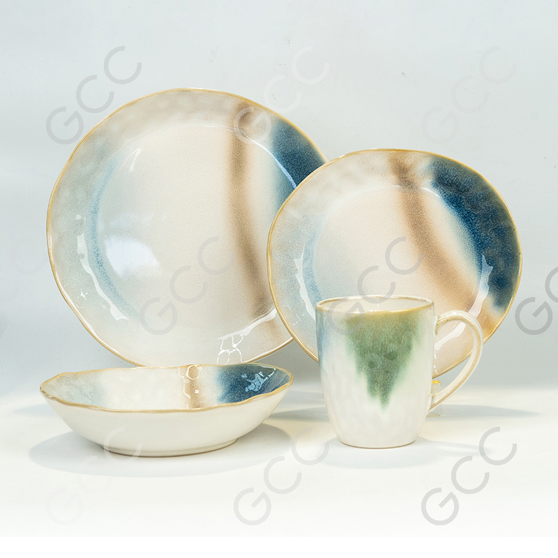Reactive Glaze 16pcs Set,Place Setting