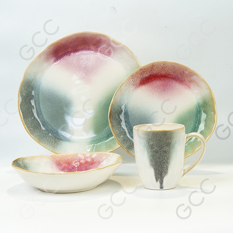 Reactive Glaze 16pcs Set,Place Setting