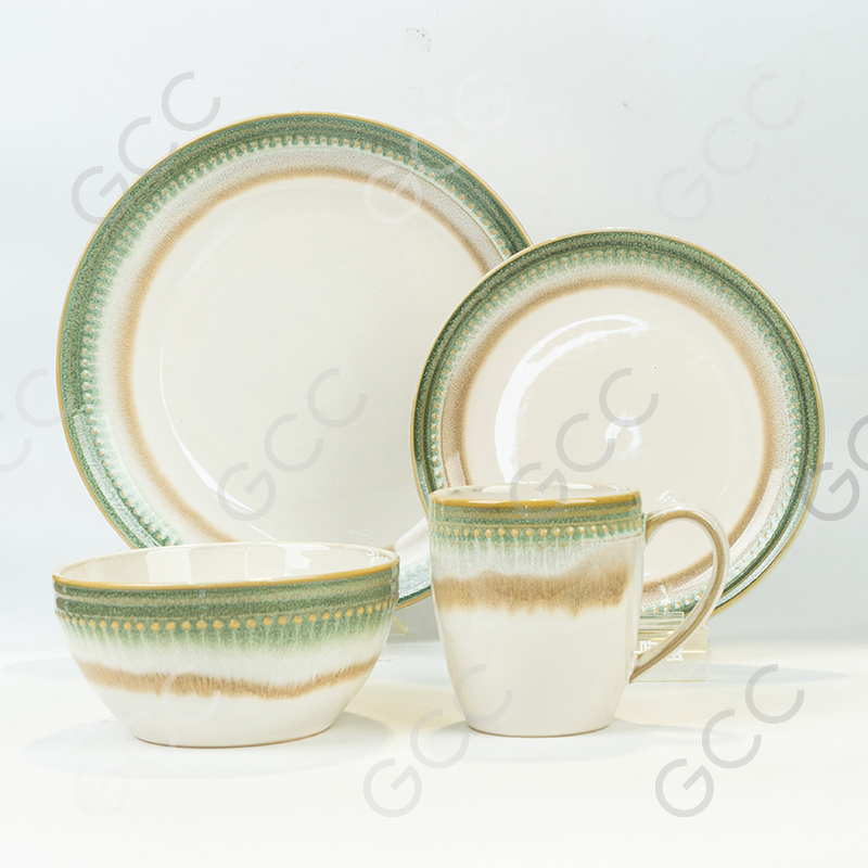 Reactive Glaze 16pcs Set,Place Setting