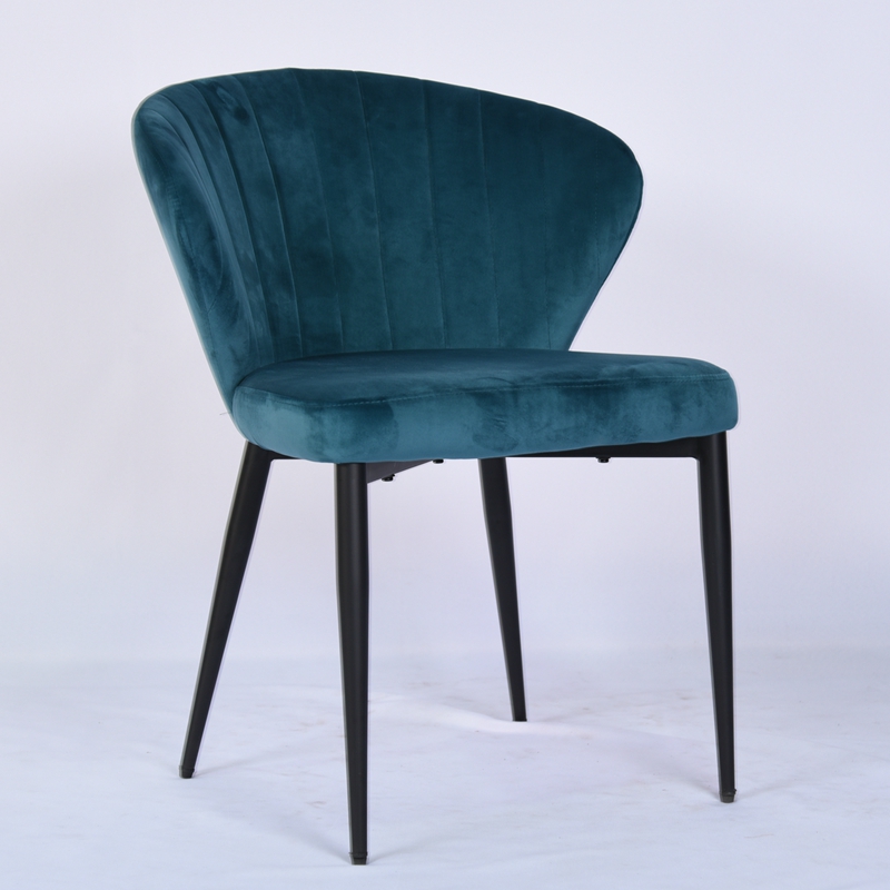 Factory Direct Customization Modern Design Velvet Fabric Armrest Dining Chair