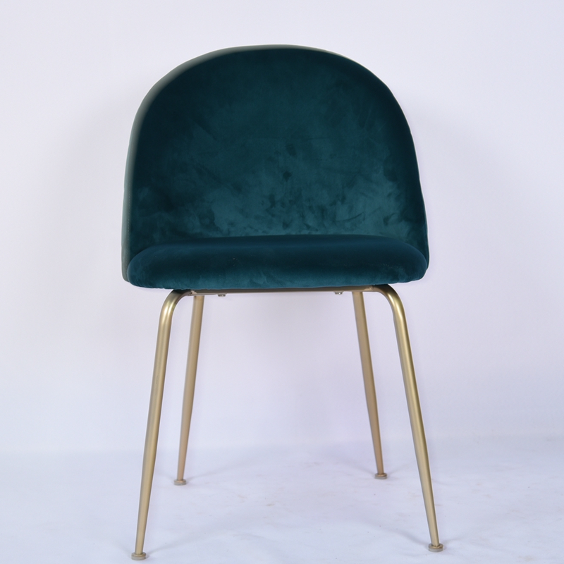 Modern Colorful Green Dinning Chairs Velvet Restaurant Dining Room Chair With Gold Metal Legs