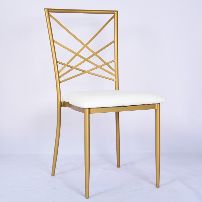 Wholesale Cross Back Metal Stackable Event Tiffany Chiavari Wedding Chair With Cushion
