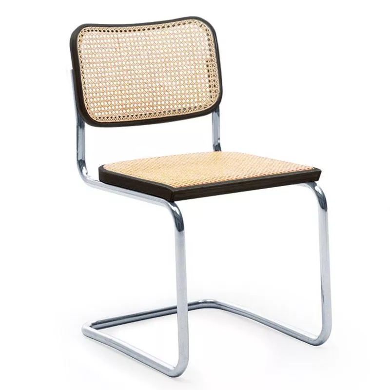 High Back Korea Nordic Rattan Wooden Dining Chair Cafe Restaurant Chair Rattan Chair With Metal Legs