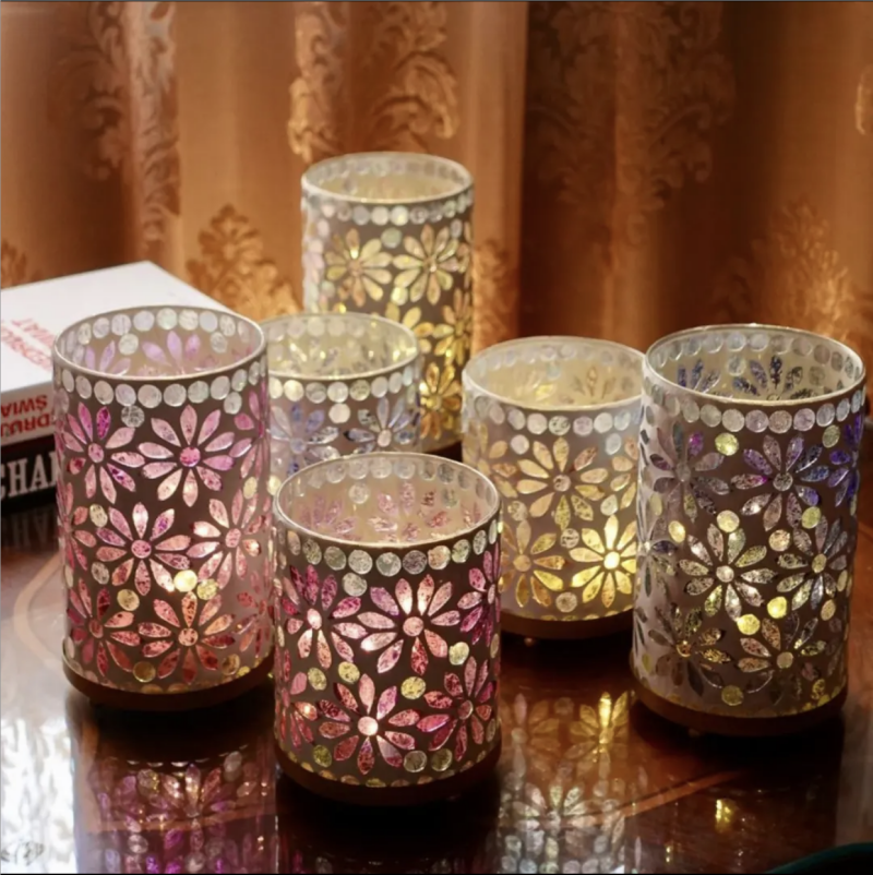 Home decoration lamp Mosaic lamp Glass lamp with battery case